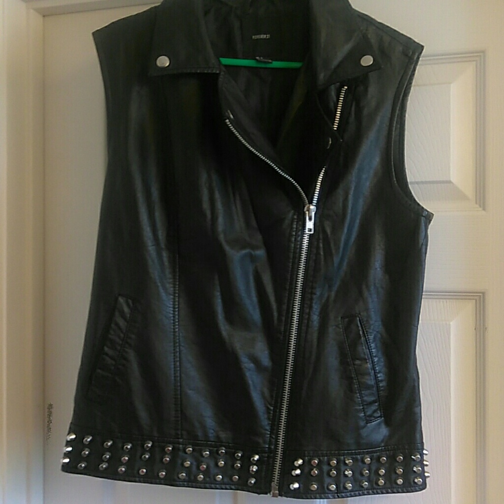 Black biker style vest